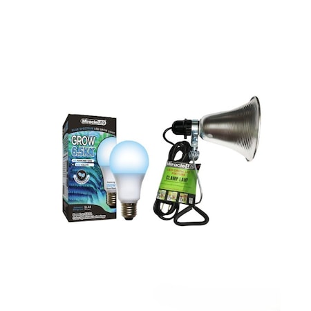 Miracle Led 6.5KK Clamp-On LED Grow Light Kit, 12W Blue Spectrum Daylight White Replacing 150W 802829